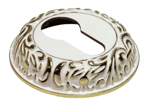 MH-KH-CLP W/PC, накладка на ключевой цилиндр, цвет - белая эмаль/хром