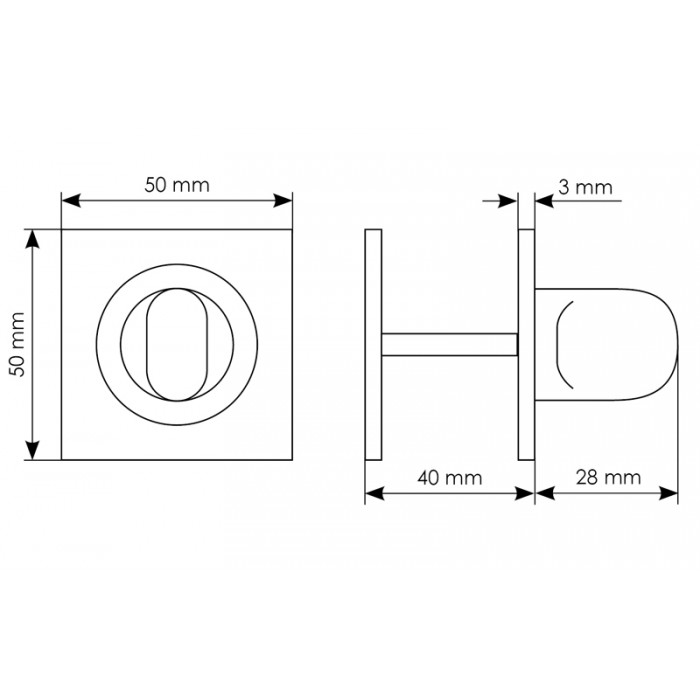 LUX-WC-S NIN, завертка сантехническая, цвет - черный никель