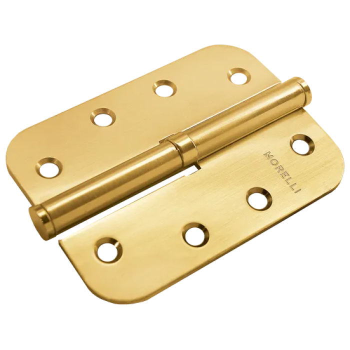 MSD-C 100X70X2.5 SG L, петля стальная скругленная левая без коронки, цвет - мат.золото