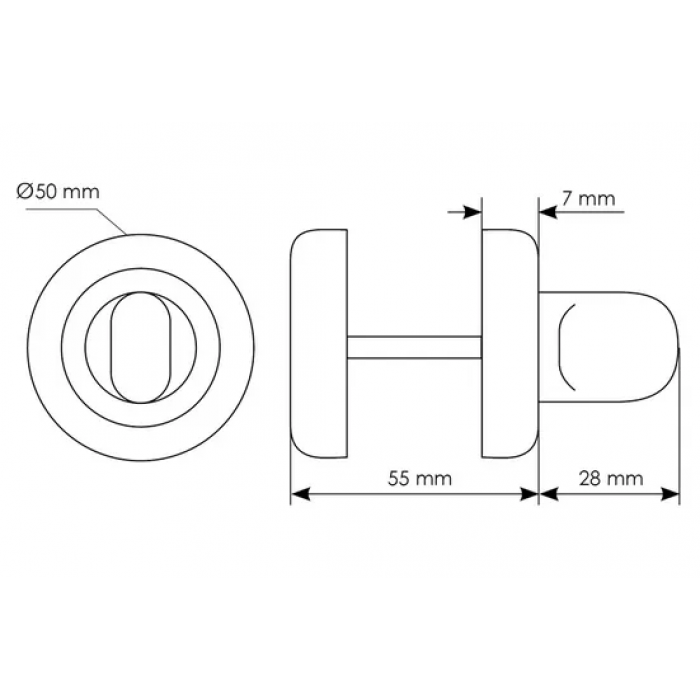 CC-WC FEA, завертка сантехническая, цвет - состаренное серебро