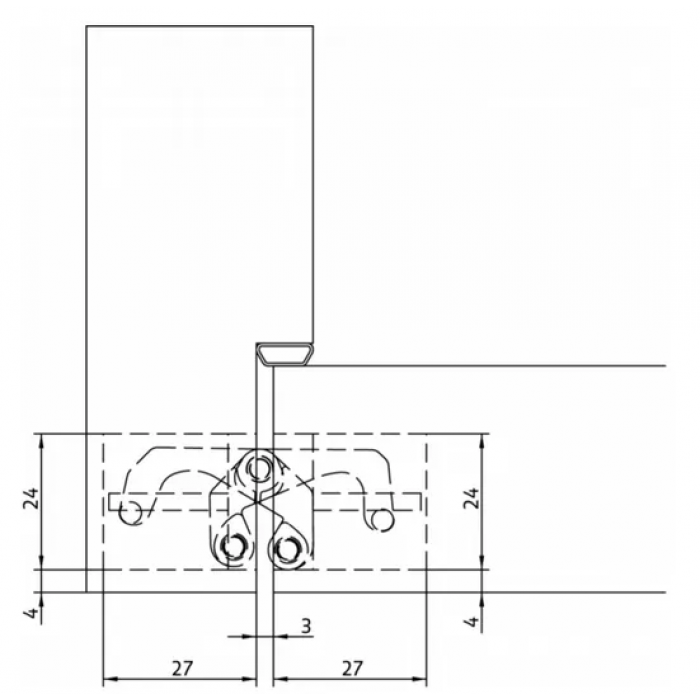 HH-1 PG, скрытая петля, цвет - золото