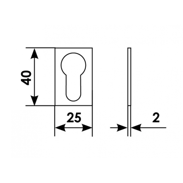 LUX-KH-SM NERO, накладка на евроцилиндр, цвет - черный