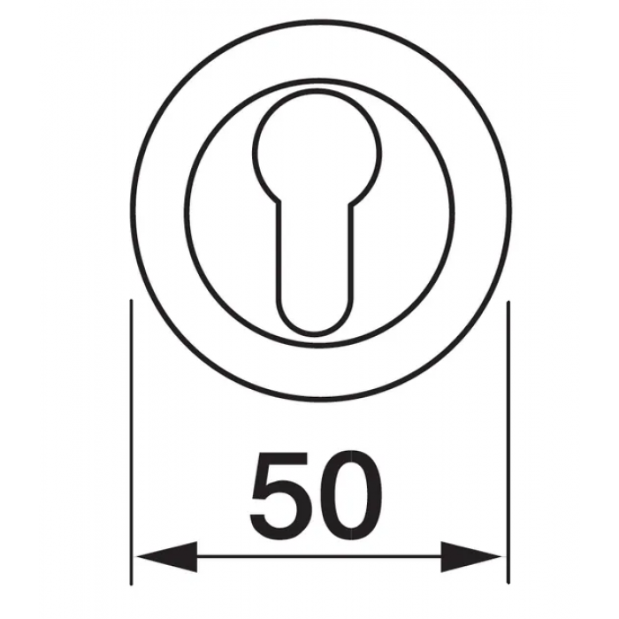 LUX-KH-R2 NIN, накладка на евроцилиндр, цвет - черный никель
