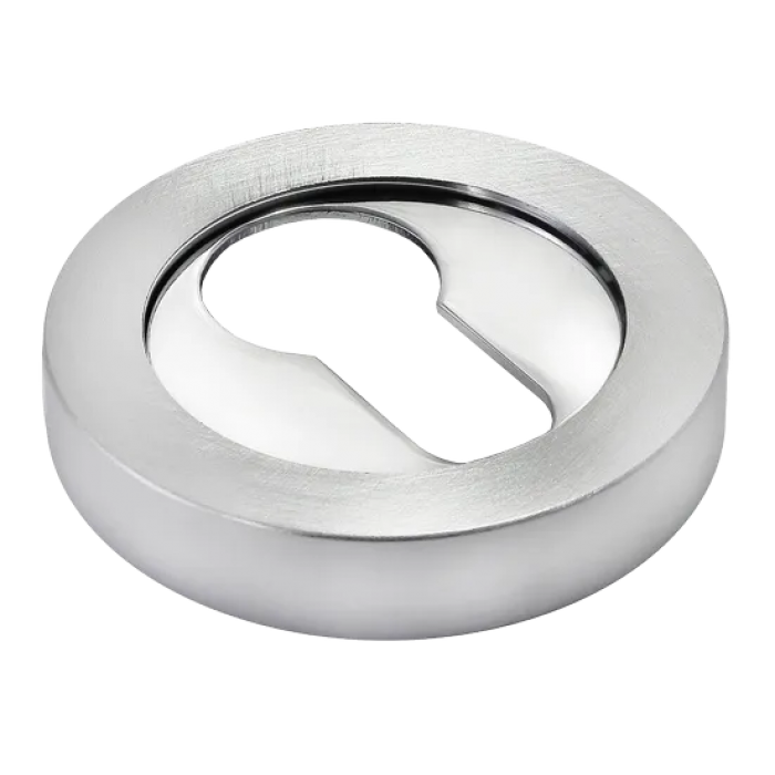 LUX-KH-R2 CSA/CRO, накладка на евроцилиндр, цвет - матовый хром/хром