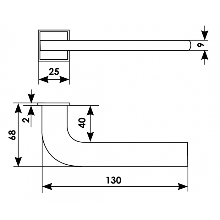 SPUTNIK-SM BIA, ручка дверная, цвет - белый