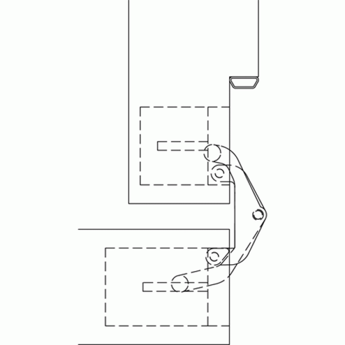 HH-16 PC, скрытая петля, цвет - хром