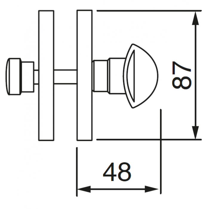 LUX-WC-V CSA, завертка сантехническая, цвет - матовый хром