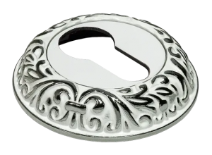 MH-KH-CLP W/PC, накладка на ключевой цилиндр, цвет - белая эмаль/хром