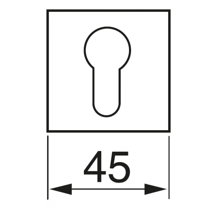 LUX-KH-S3 CRO, накладка на евроцилиндр, цвет -  хром