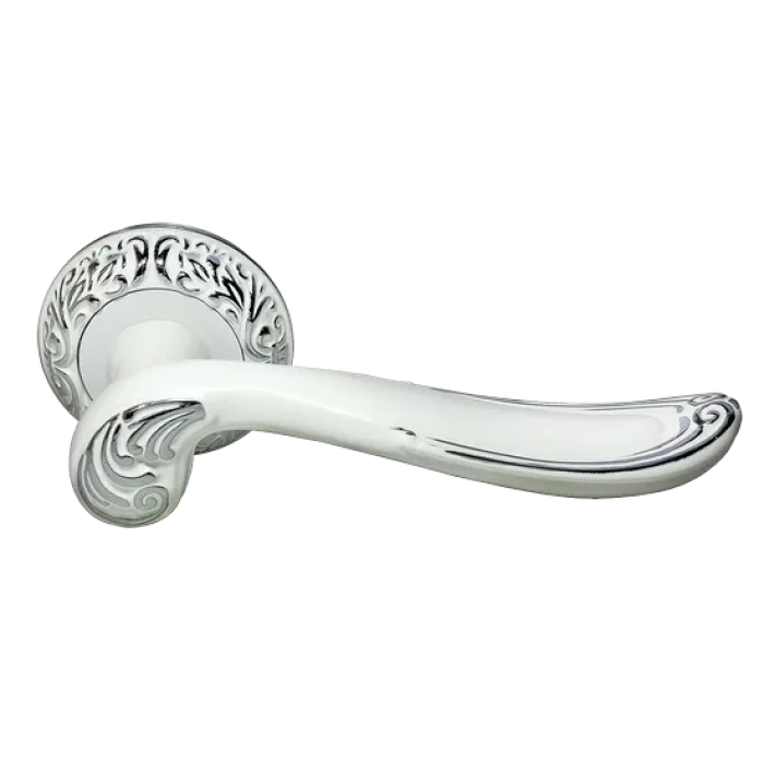 GIUSEPPE, ручка дверная MH-22-CLP W/PC, цвет - белая эмаль/хром