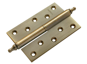 MB 120X80X3.5 AB L C, петля латунная с коронкой левая, цвет - античная бронза