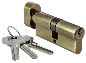 70CK AB, ключевой цилиндр с заверткой (70 мм), цвет - античная бронза