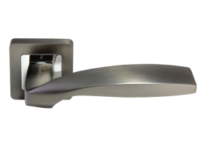 SHELL, ручка дверная на квадратной накладке MH-45 GR/CP-S55, цвет - графит/хром