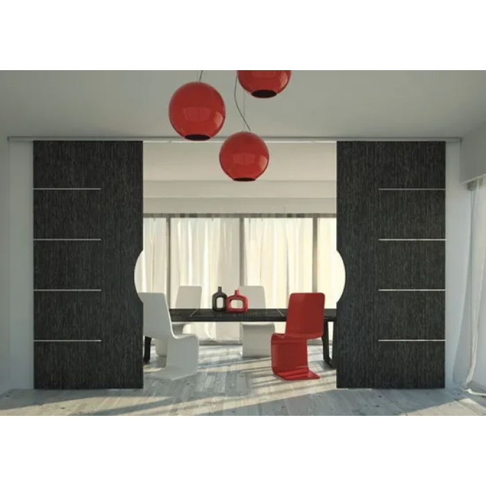 Комплект SLIDING для двустворчатой двери от 1240 до 1500мм, стопор-довод/доводчик, на потолок