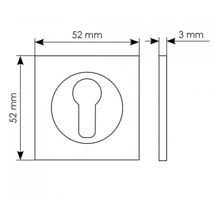 LUX-KH-S OTL, накладка на евроцилиндр, цвет - золото