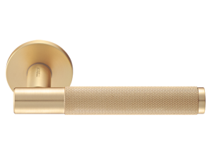 Ручка дверная "AZRIELI" на круглой розетке 6 мм, MH-57-R6T MSG, цвет - мат. сатинированное золото