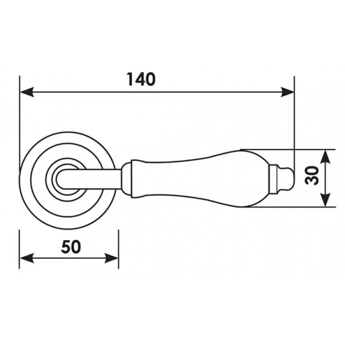 CERAMICA, ручка дверная CC-3 OBA/CHAMP, цвет - античная бронза/шампань
