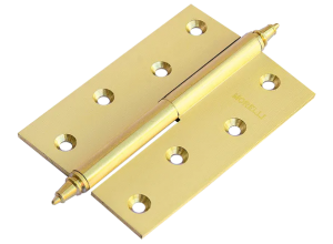 MB 100X70X3 AB L C, петля латунная с коронкой левая, цвет - бронза