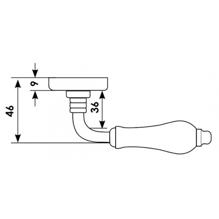 CERAMICA, ручка дверная CC-3 OBA/CHAMP, цвет - античная бронза/шампань