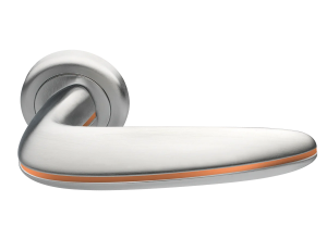 SUNRISE R4 CSA/ROSSO, ручка дверная, цвет -  матовый хром/красный