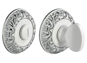 MH-WC-CLP W/PC, завертка дверная, цвет - белая эмаль/хром