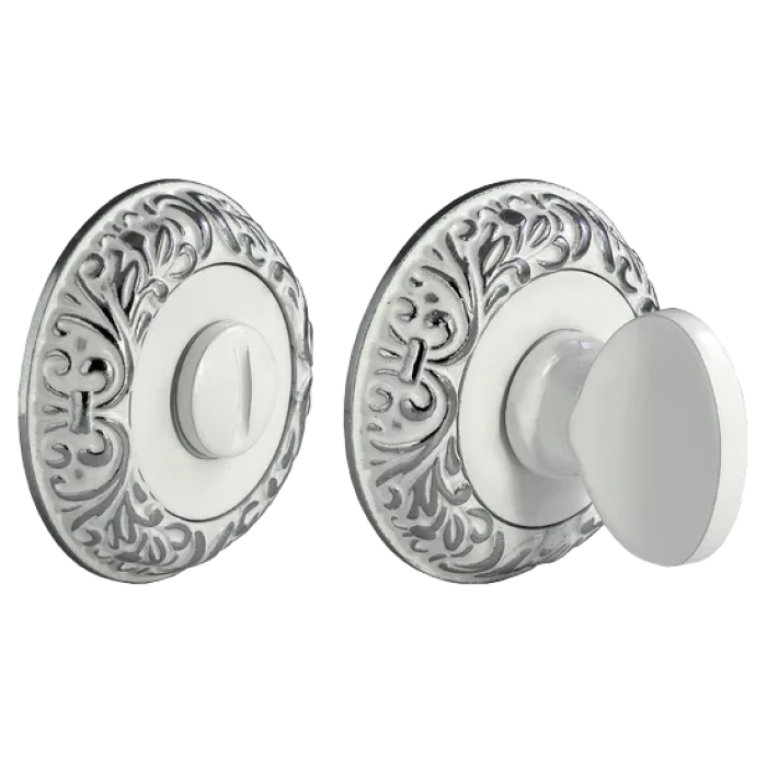 MH-WC-CLP W/PC, завертка дверная, цвет - белая эмаль/хром