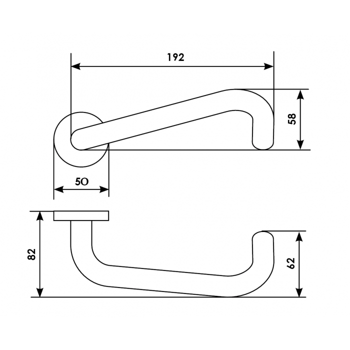 ANTI-CO BIA, ручка дверная, цвет - белый
