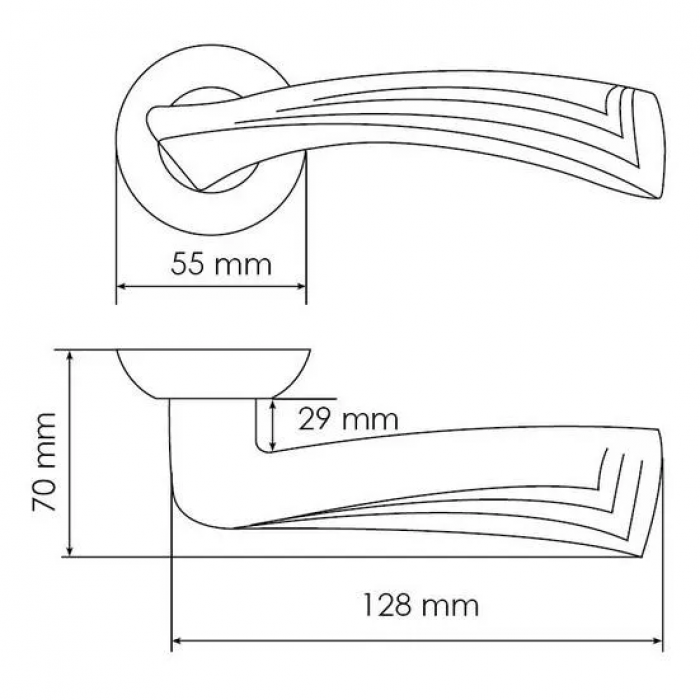 ВОЛНЫ, ручка дверная MH-34 COF, цвет - кофе