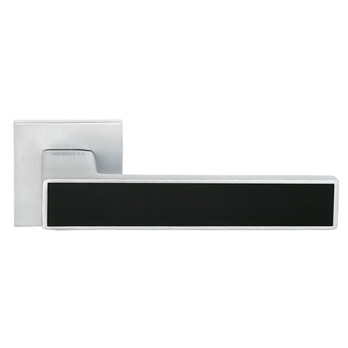 SULLA ручка дверная, на квадратной розетке 6 мм, MH-48-S6 SSC/BL, цвет - суперматовый хром / черный