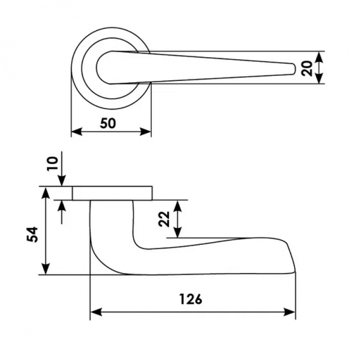 PETRA R2 OSA, ручка дверная, цвет - матовое золото