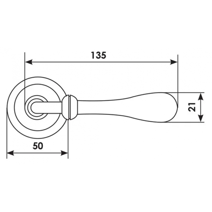 MARY R4 CSA/CRO, ручка дверная, цвет - матовый хром/хром