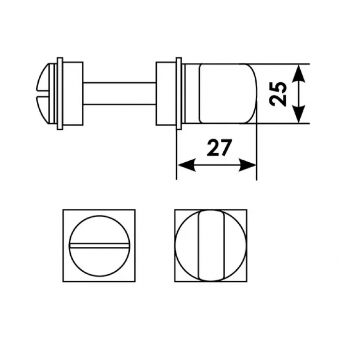 LUX-WC-SM CRO, завертка сантехническая, цвет - хром