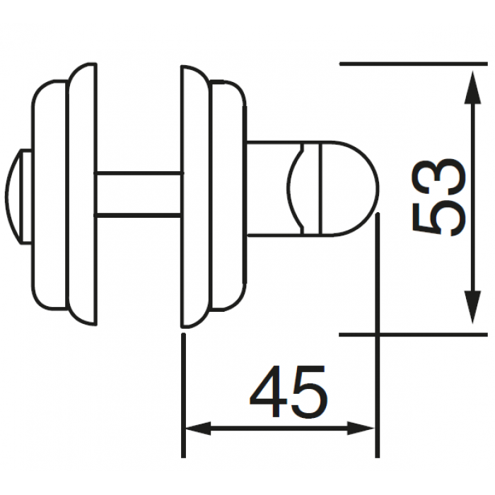 LUX-WC-WD NIS, завертка сантехническая, цвет - матовый никель