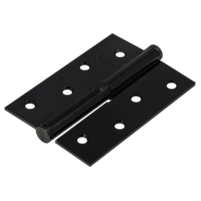 MSD 100X70X2.5 BL L, петля стальная левая, цвет - черный