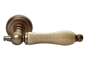 MART, ручка дверная MH-42-CLASSIC OMB/CH, цвет-старая мат.бронза/шампань