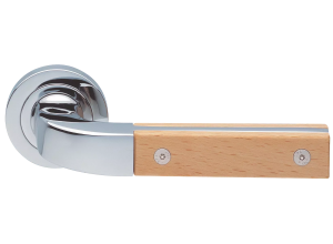 TREE R2 CRO/FAGGIO, ручка дверная, цвет -  хром/бук