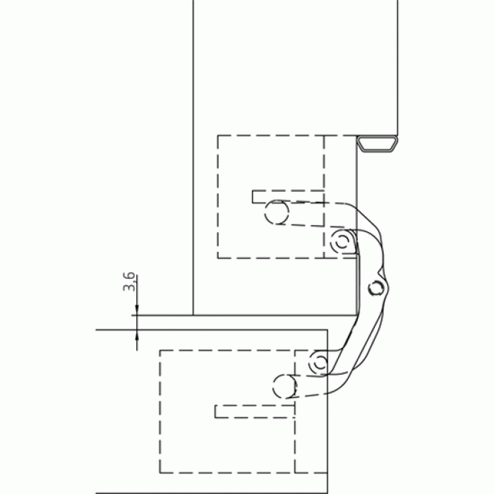 HH-6 PC, скрытая петля, цвет - хром