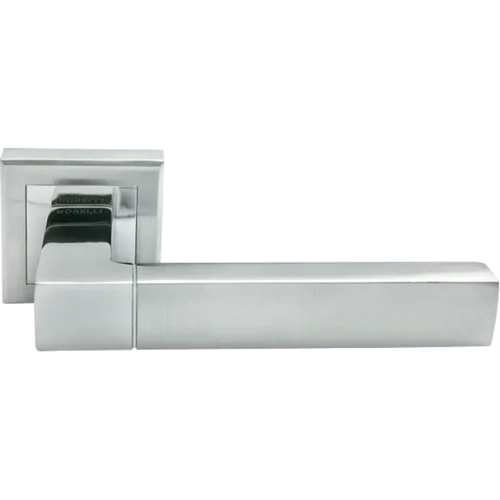 FUKOKU, ручка дверная MH-28 SC/CP-S, на квадратной накладке, цвет - мат.хром/хром