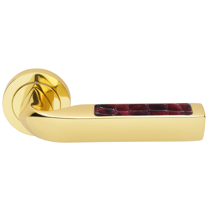 MATRIX-2 R2 OTL/CROCODILE, ручка дверная, цвет -  золото/принт крокодила