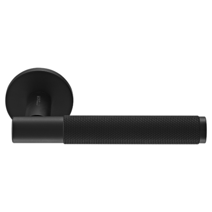 Ручка дверная "AZRIELI" на круглой розетке 6 мм, MH-57-R6T BL, цвет - чёрный