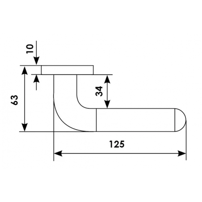 GAVANA R2 COT, ручка дверная, цвет - глянцевый хром/золото
