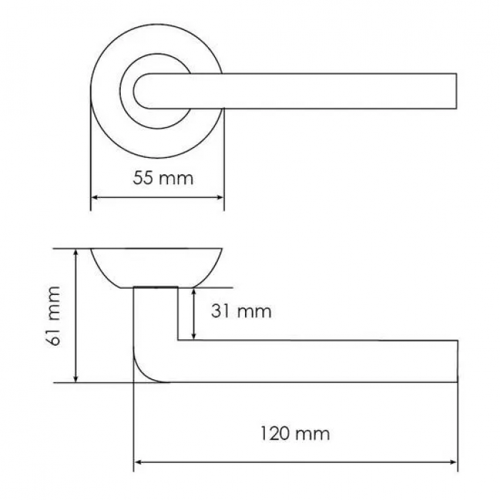 КОЛОННА, ручка дверная MH-03 SN/CP, цвет - бел. никель/хром
