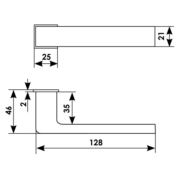 HORIZONT-SM BIA, ручка дверная, цвет - белый