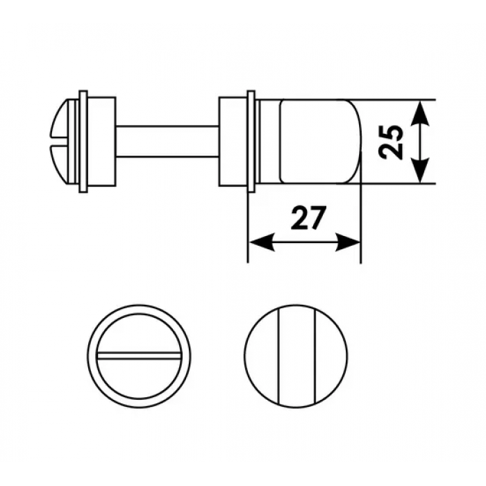 LUX-WC-RM CRO, завертка сантехническая, цвет - хром
