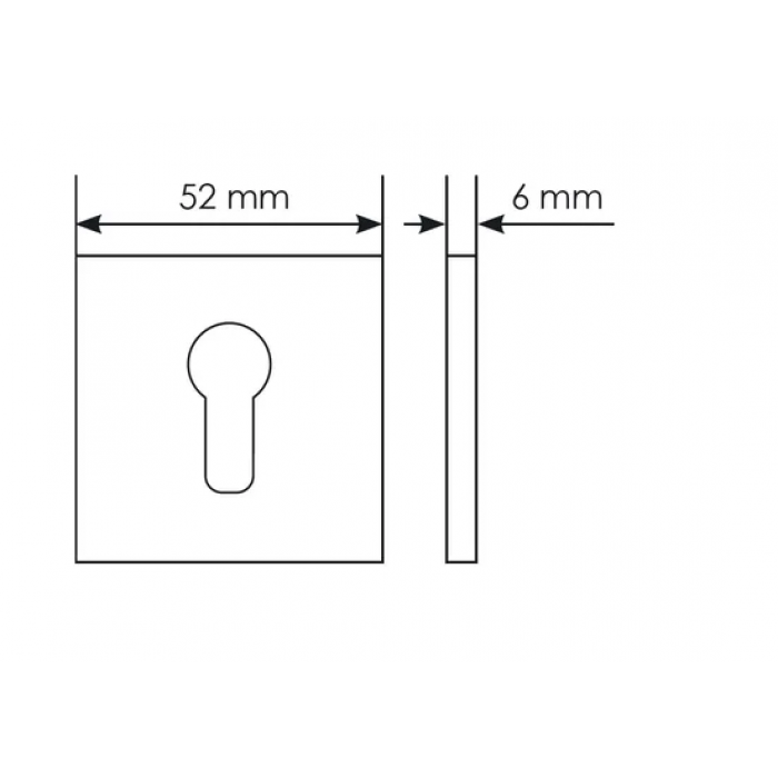 MH-KH-S6 SC, накладка на евроцилиндр, цвет - матовый хром