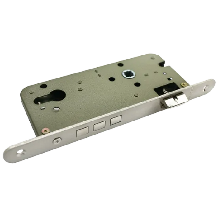 OL03 SN, замок под цилиндр с тремя ригелями, цвет - никель матовый