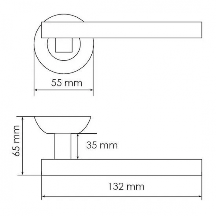 POMPIDU, ручка дверная MH-18 SC/CP, цвет - мат.хром/хром