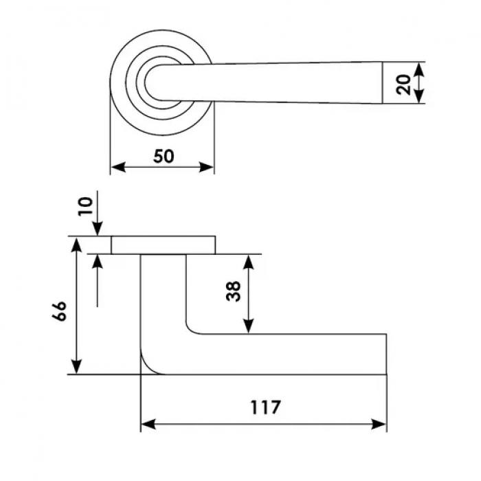 IDRO R2 OBR, ручка дверная, цвет - кофе