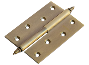 MB 100X70X3 AB L C, петля латунная с коронкой левая, цвет - бронза