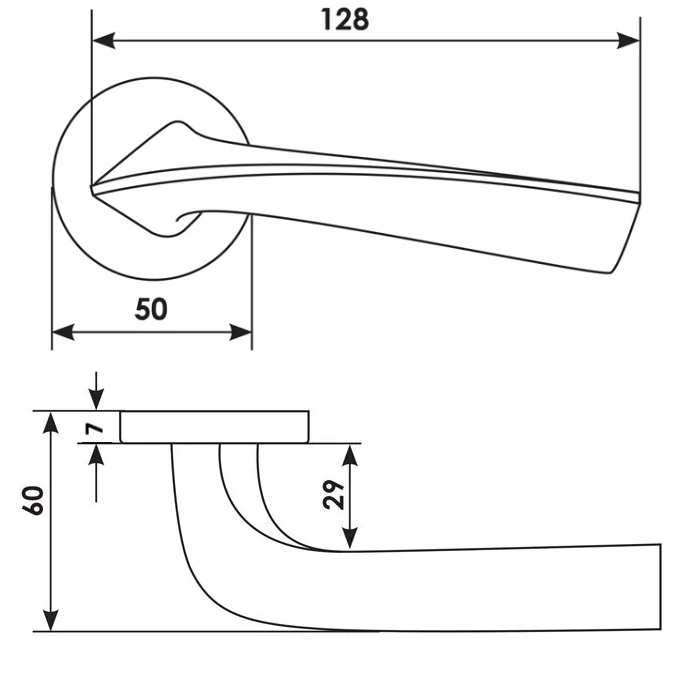 COMETA R5 CAFFE, ручка дверная, цвет - кофе